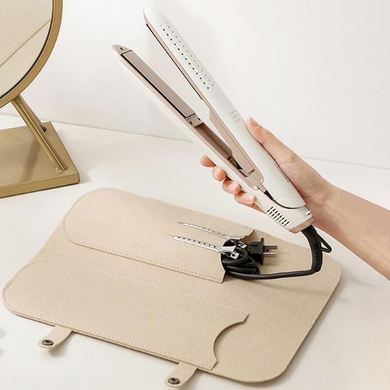 

Hair Curling Wand Cover Hair Straightener Storage Bag Hairdressing Curling Iron Insulation Mat Heat Resistant Pouch 1PCS