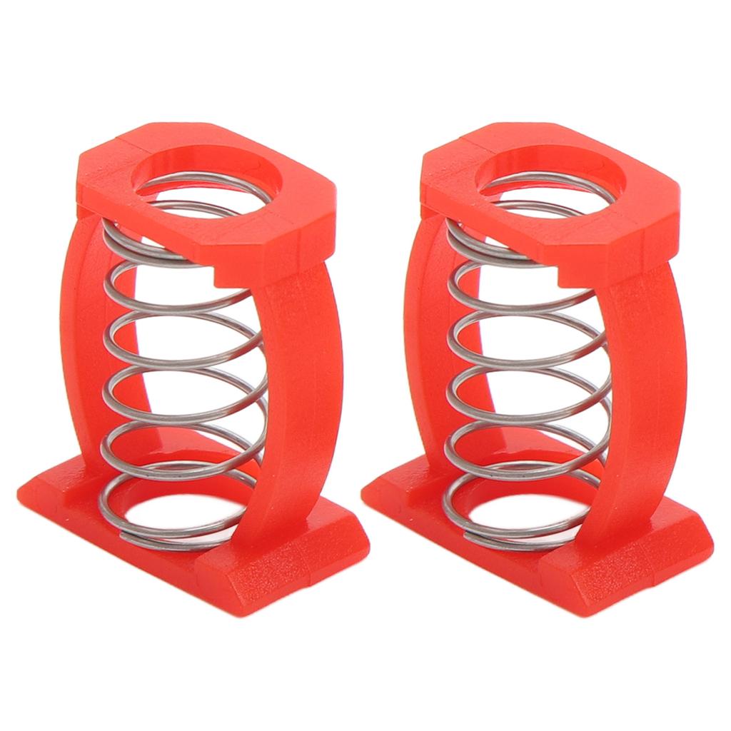2pcs Folding Stem Clamp Knob Adjustment Spring Support Folding Bike Stem Fixing C Clamp Spring Accessories Red