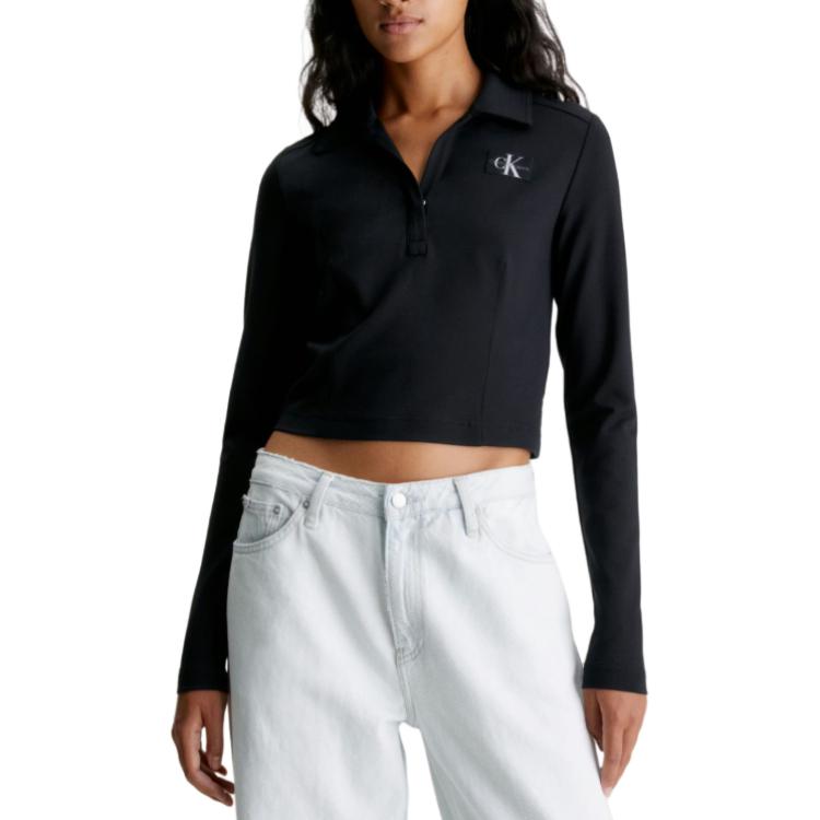 Calvin Klein Slim Fit Short Sleeve Polo Shirt Women Tops J20J222556-BEH