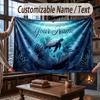 Octopus Sea Life Theme Throw Blanket Custom Name Text Personalized Blanket Soft Cozy Blanket for Home Sofa Bed