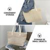 [DEARMAMY] 1 Handbag, Women's Tote Bag, Straw Beach Tote, Straw Tote, Women's Shoulder Tote Bag, Raffia Bag, Woven Tote, Summer Bag, Pu Leather, Beige