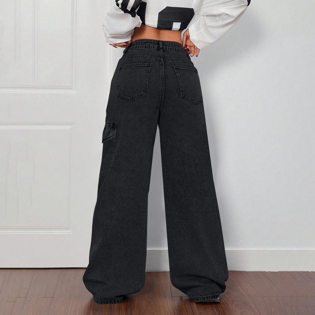 Ladies' Retro Straight Leg High Waisted Jeans
