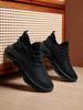 Fashion Black Men Casual Sneakers Mesh Breathable Shoes Lace Up Male Running Sport Trainers Shoes Lightweight Vulcanize Shoes Size 47