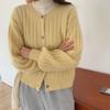 Autumn and winter lazy wind knitted cardigan women's lantern sleeves loose and thin fashion sweater jacket