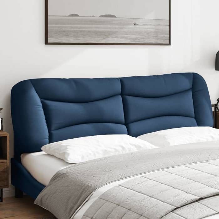 VidaXL Headboard Cushion, Reading Pillow with Zipper, Reading Cushion for Bed Bedroom, Blue 180 374606