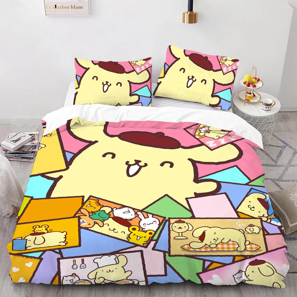 Pom Pom Purin Bedding Sets Comforter Quilt Bed Cover Duvet Cover Pillow Case 2-3 Pieces Sets Kids Adult Size Cartoon Decor