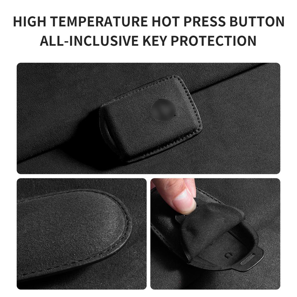 In-stock  Full-cover Suede Car Key Fob Case, Suitable for Volvo S60, S90, XC40, XC60, XC90 High Quality Keychain Accessory