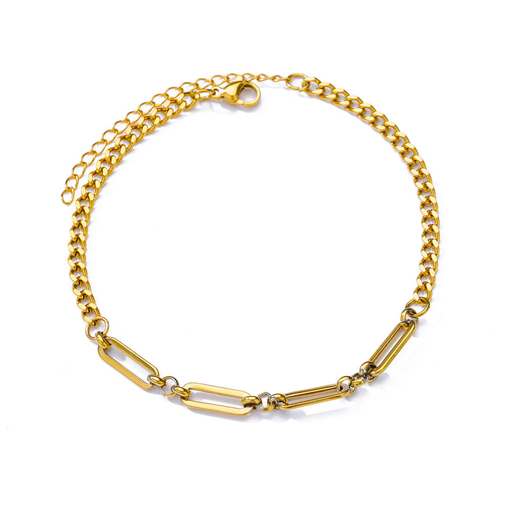 Chunky Figaro Chain Anklets For Women Punk Stainless Steel Gold Color Figaro Chain 21+10Cm Anklet Chain Summer Jewelry Gift