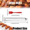 8 PCS Chicken Wing Grill Rails + Red Silicone Brush – Stainless Steel Clamping Set for Even Cooking, Outdoor Barbecue & Picnic