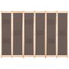 6 Panel Room Divider Brown 240 X 170 X 4 Cm Fabric