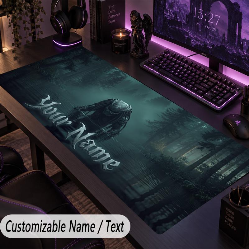 Custom Text Big Mousepad, Extended Desk Pad For Laptop Work GamePredator