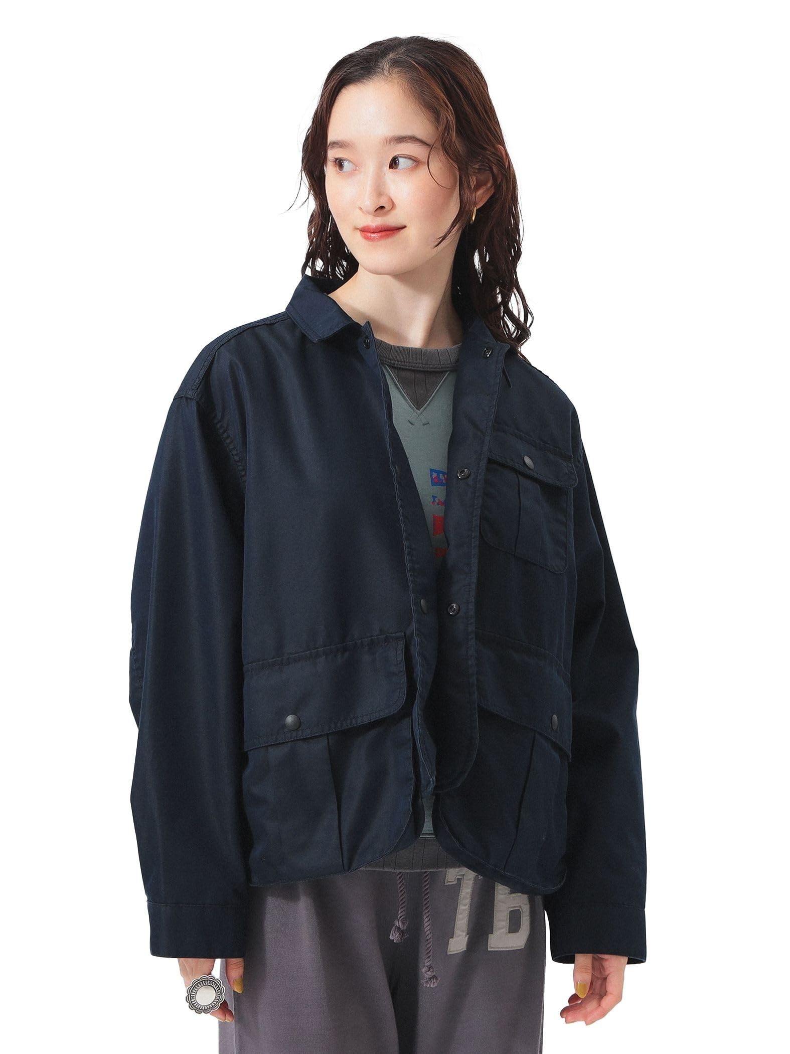 

Beams Boy Women s Chambray Gaba Short Fishing Jacket, Navy, One Size
