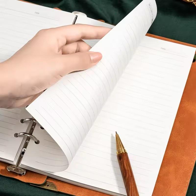 A5 verdicktes Notizbuch Leder Loseblatt Arbeitsblock Studentenordner Tagebuch, Mit 120 Innenseiten