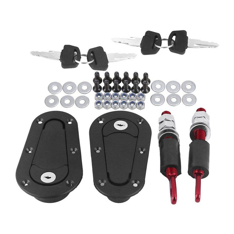 Flush Mounted Engine Hood Bonnet Quick Release Latch Pin Locking Kit With Keyhole for Racing Car New