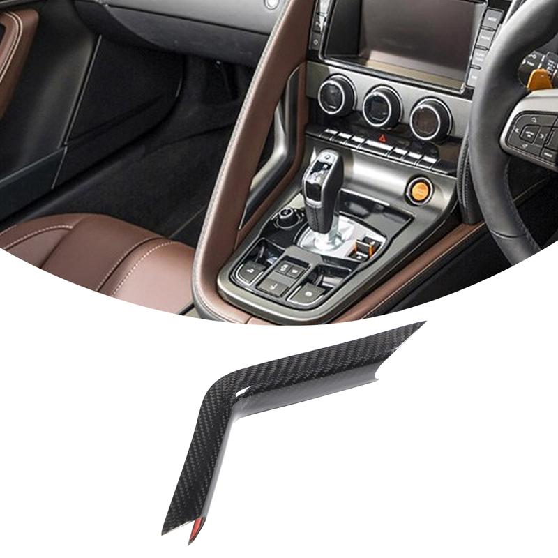 Real Carbon Fiber For Jaguar F-TYPE 20013-2026 Car Center Control Gear Shift Right L-Shaped Decorative Strip Car  Accessories