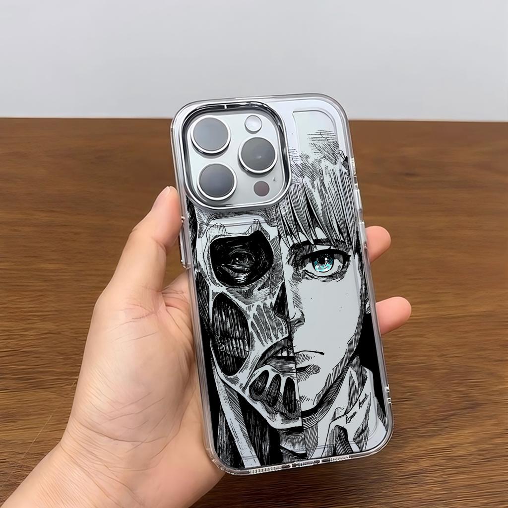 Hot Anime Black Attack On Titan Phone Case For iPhone 17 16e 16 15 14 13 12 11mini Pro Max X XR XSMAX 8 7 Air Plus Soft Cover