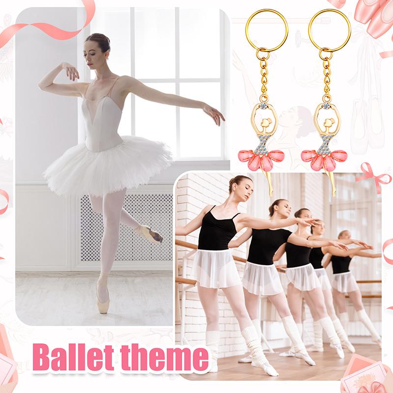 10 Sets Guests Return Gifts Including Ballet Dancer Keychains Thank You Tags White Organza Bags For Baby Shower Favors