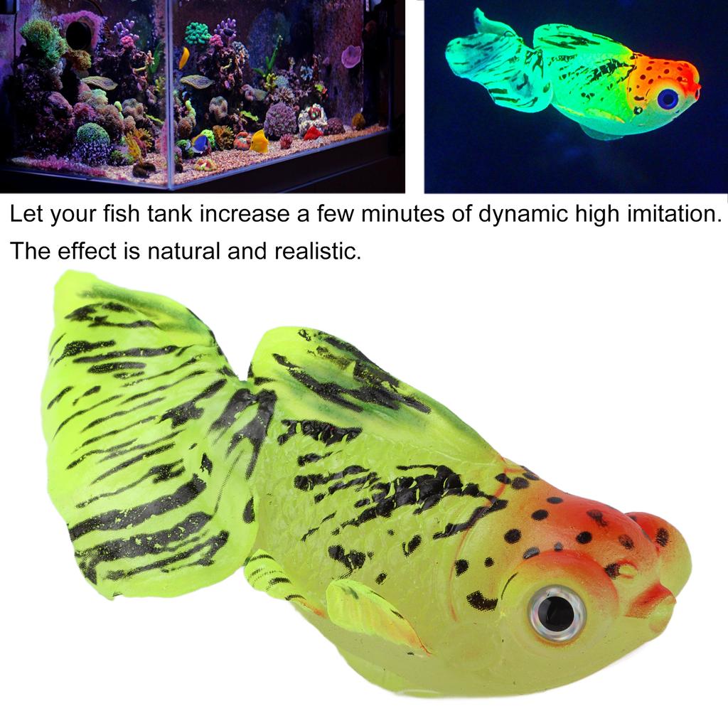 Artificial Fish Glowing Effect Silicone Simulation Gold Fish for Fish Bowl Simulation Animal Decoration