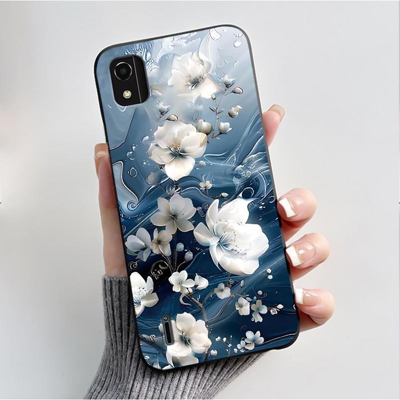 Phone Case For Nokia C2 2nd Edition Case Fashion Butterfly Flowers Black Soft Silicone Back Cover For NokiaC2 2nd Edition Casing
