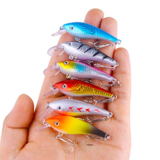 10Pcs Fishing Lures Hard Baits with Treble Hooks 3D Eyes