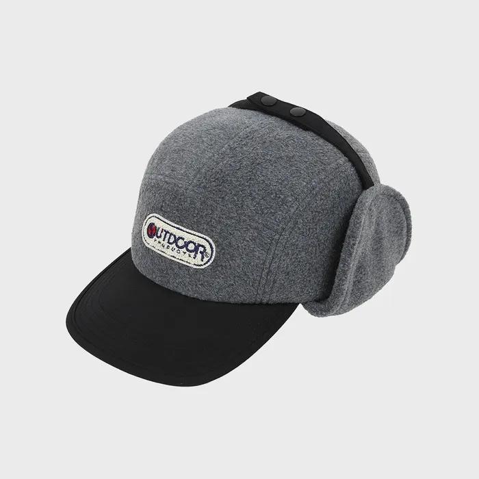 FLEECE EAR FLAP CAP (CHARCOAL)