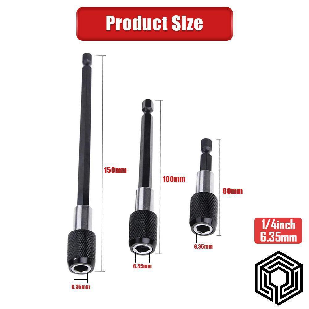 

Быстроразъемная отвертка с шестигранным хвостовиком 1/4 дюйма, прецизионный магнитный держатель бит с регулируемым удлинителем с воротником 60-100-150 мм 3PCS/(60/100/150MM)