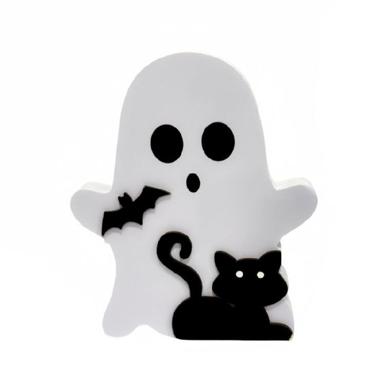 Halloween Decoration Wood Ghostly Decorations Black Cats Bat Witches Brooms Signs Signs for Home Display
