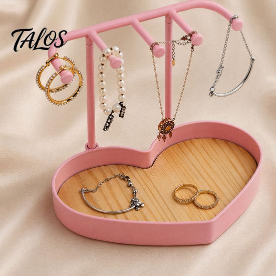 Talos Jewelry Organizer Stand, Love Partition Tray Design, Non-Slip Wear-Resistant Multi-Hanging Hanger, for Necklace Earring Bracelet