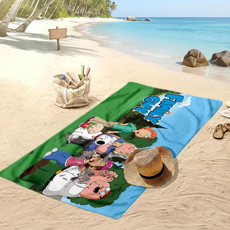 Family Guy Printed Beach Towel Quick Dry Soft TowelPortable Large Rectangular Beach Blanket for Travel Swimming Pool