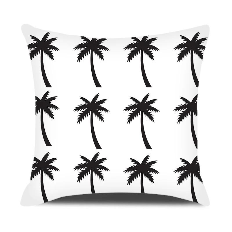 Квадратная Наволочка Черно-Белая Наволочка для Подушки Цветы Животные Декоративная Наволочка для Подушки-Пледа Декор для Дома Наволочка для Дивана 12x12Inch