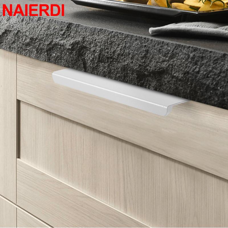 NAIERDI 800mm Maniglie Nascoste Bianche per Mobili Manopole per Cassetti Maniglia Lunga in Lega di Alluminio Maniglie per Mobili di Cucina Manopola per Armadio