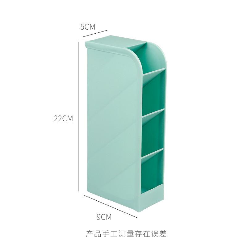Multi Functional Creative Oblique Insertion Pen Holder Plastic Storage Box For Office Desk 1pcs синий