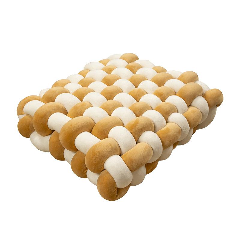 Living Room Cushion Square Hand Woven Plush Household Solid Color Bedroom Pillow Nordic Style Sofa Decoration Bay Window Cushion