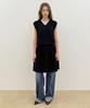 Sinun Wool-Blend Pleated Knit Dress (Navy)