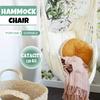 Hammock Chair Hanging Rope Swing Seat for Indoor Outdoor, Sturdy Cotton Weave Hammock Swing, Max 300Lbs Hanging Hammock Chair (Pole and Pillows NOT
