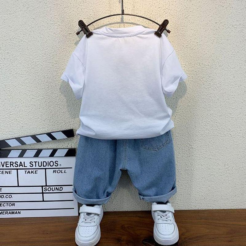 Klučičí letní oblečení Dětské oblečení Trendy Dětský letní chladivý set s krátkým rukávem