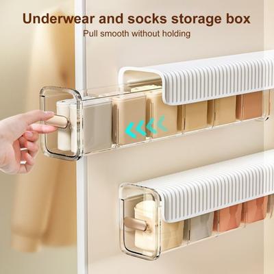 Wall Mounted Transparent Underwear Box Storage Organizer with Lid Easy Installation Wall Hanging Underwear Panties Storage Box
