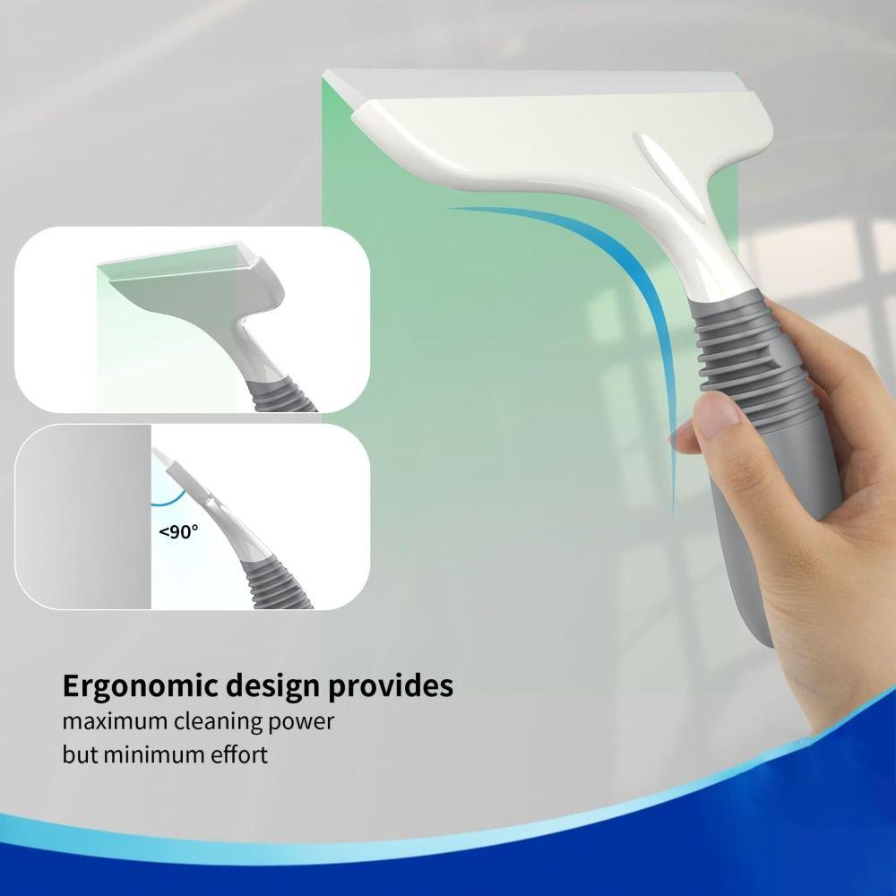 10 Inch Squeegee for Shower Glass Silicone 100% Streak-Free Glass Cleaner with Suction Hook Window Squeegee Home Mirrors