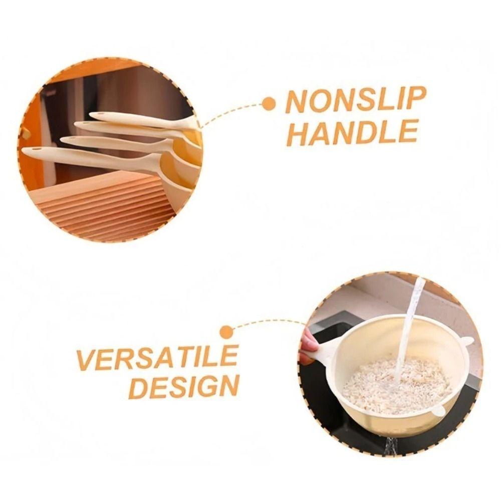 New Large Capacity Rice Drainer Strainer Plastic Reusable Kitchen Fine-mesh Sieve Long Handle Rice Washing Basin