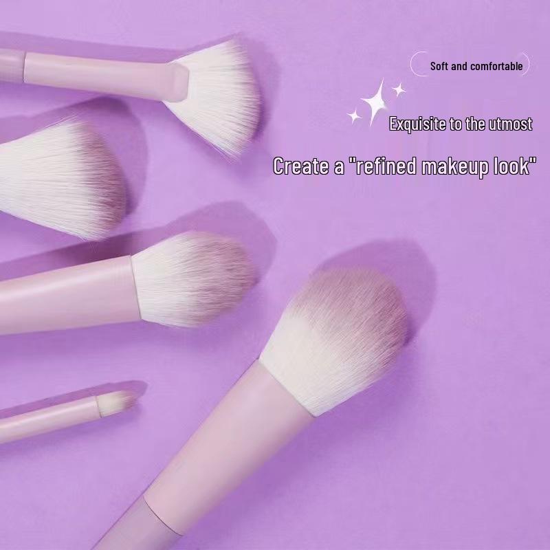 Cross Star Dai Zi 10-Piece Makeup Brush Set: Eyeliner, Nose Shadow, and Beginner Brushes in Milk Purple