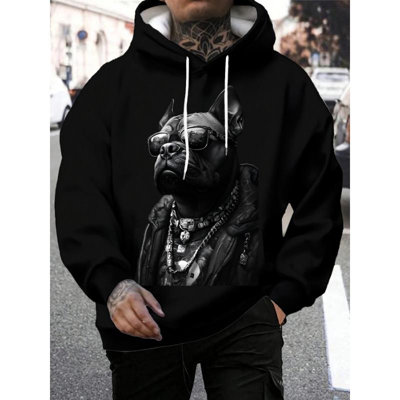 Men'S Casual Sports Fashion Hoodie for Fitness And Outdoor Activities, Featuring a 3D Bulldog Print