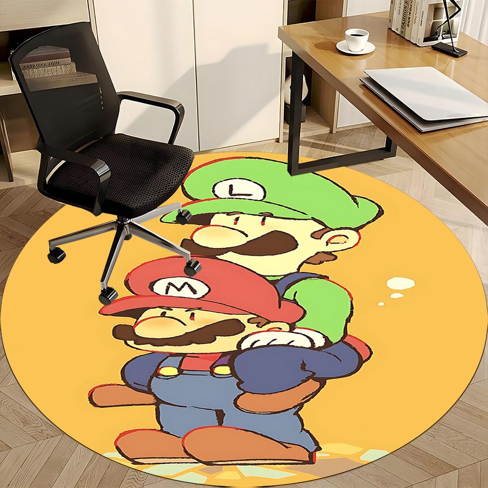 1pc Mario Office Round Area Rug, Under Office Chairs Bedroom Living Room Home Decor a1022230