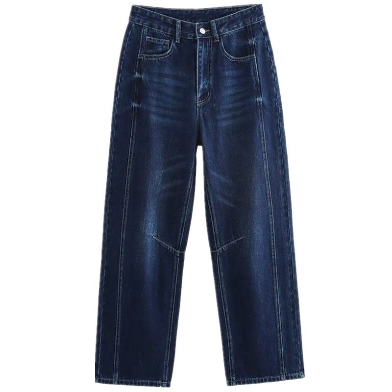 

Fashion Style 2024 Autumn New Women s Mid-Waist Balloon Version Loose Casual Denim 8197218 Blue L