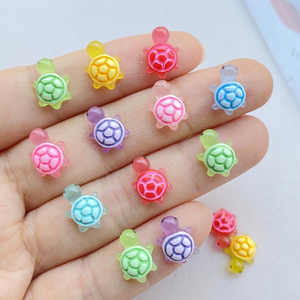 30 Pcs Cute Mini Colorful Turtle Flat Back Resin Cabochons Scrapbooking DIY Jewelry Hairpin Craft Decoration Accessorie