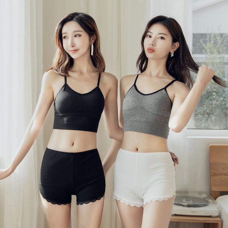 Weiße Eisseide Anti-Glare Sicherheits-Hose für Damen Fette Mm Kann Draußen Getragen Werden Student Übergröße Unterteil Shorts Ohne Gerollte Kanten