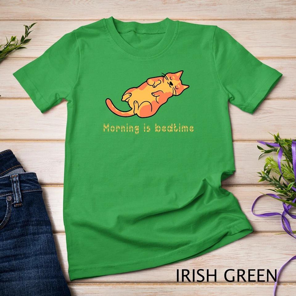 I Don t Do Mornings Funny Lazy Cat Kitten Shirt For Women T-Shirt Unisex T-shirt 3 2XL