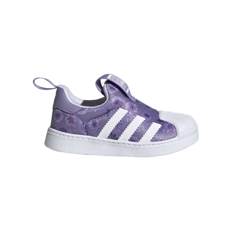 Adidas Originals Superstar 360 Comfortable Casual Low-Top Walking Shoes Baby Shoes Purple White FZ5608