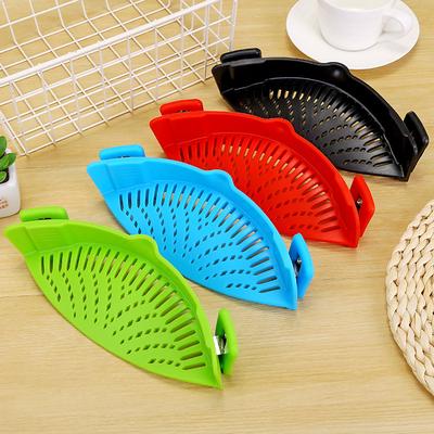 Kitchen Strainer Clip Silicone Colander Fits All Pots and Bowls Kitchen Pasta Pot Clip On  Silicone Pot Strainer