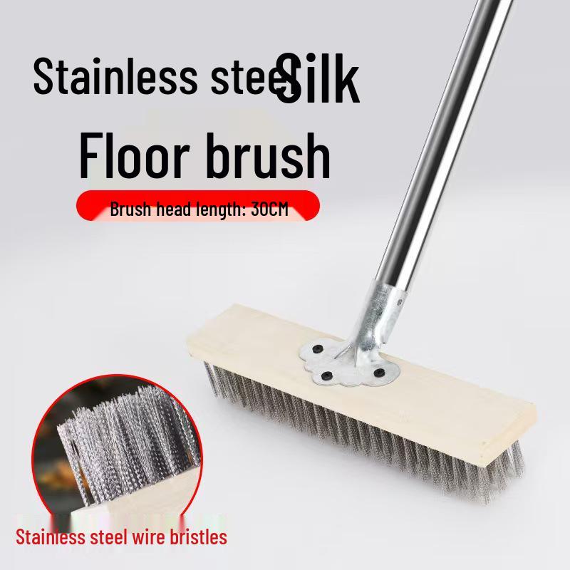 Long Handle Stainless Steel Wire Floor Brush for Cement and Moss Removal