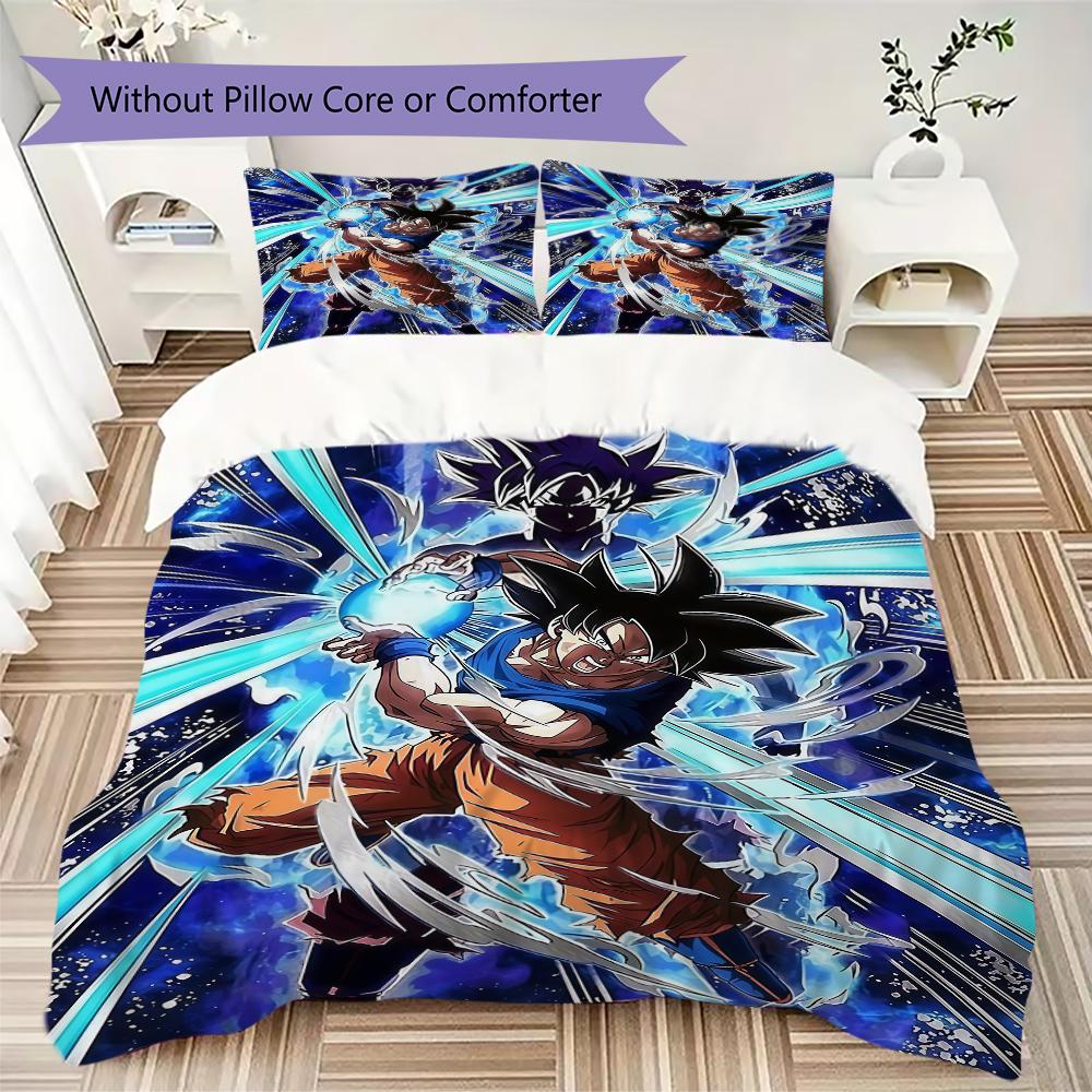 Son Goku Anime 3-teiliges Bettbezug-Set, Digitaldruck Bettwäsche, Ohne Füllung, Weiches Kinderzimmer Geschenk -HYQ29